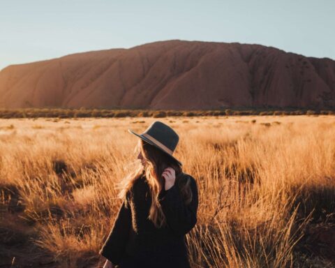 Uluru with bohemian girl