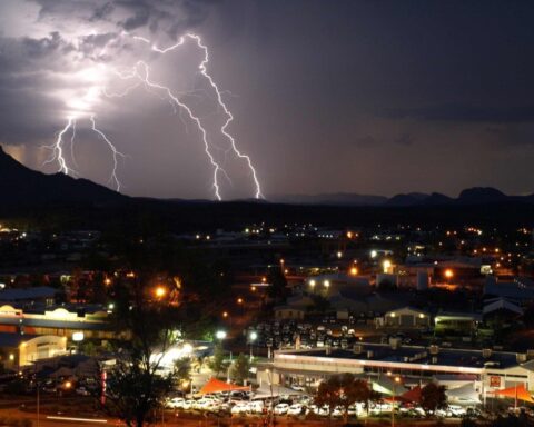 Lightening over Alice Springs