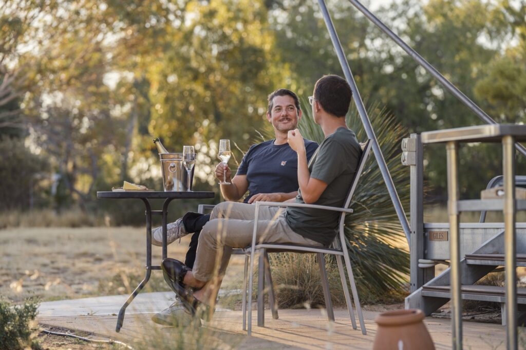 Enjoy the colours of Central Australia's scenery, birdlife, sunsets and night sky from the front deck of this Luxury Boutique Tent. <br /><br />Squeakywindmill Boutique B&B is situated on the edge of the iconic Western MacDonnell Ranges, with a sumptuous bed that takes in the views, your own BBQ, kitchenette, ensuite and deck. <br /><br />Enjoy a campfire under the twinkling stars of the southern cross, an essential outback experience.