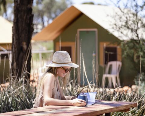 Lady relaxing at Kings Creek Station