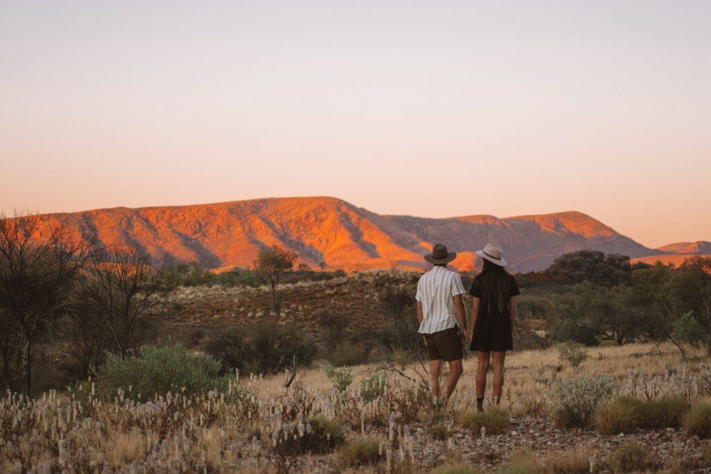 Couple Walking at Mt Sonder 